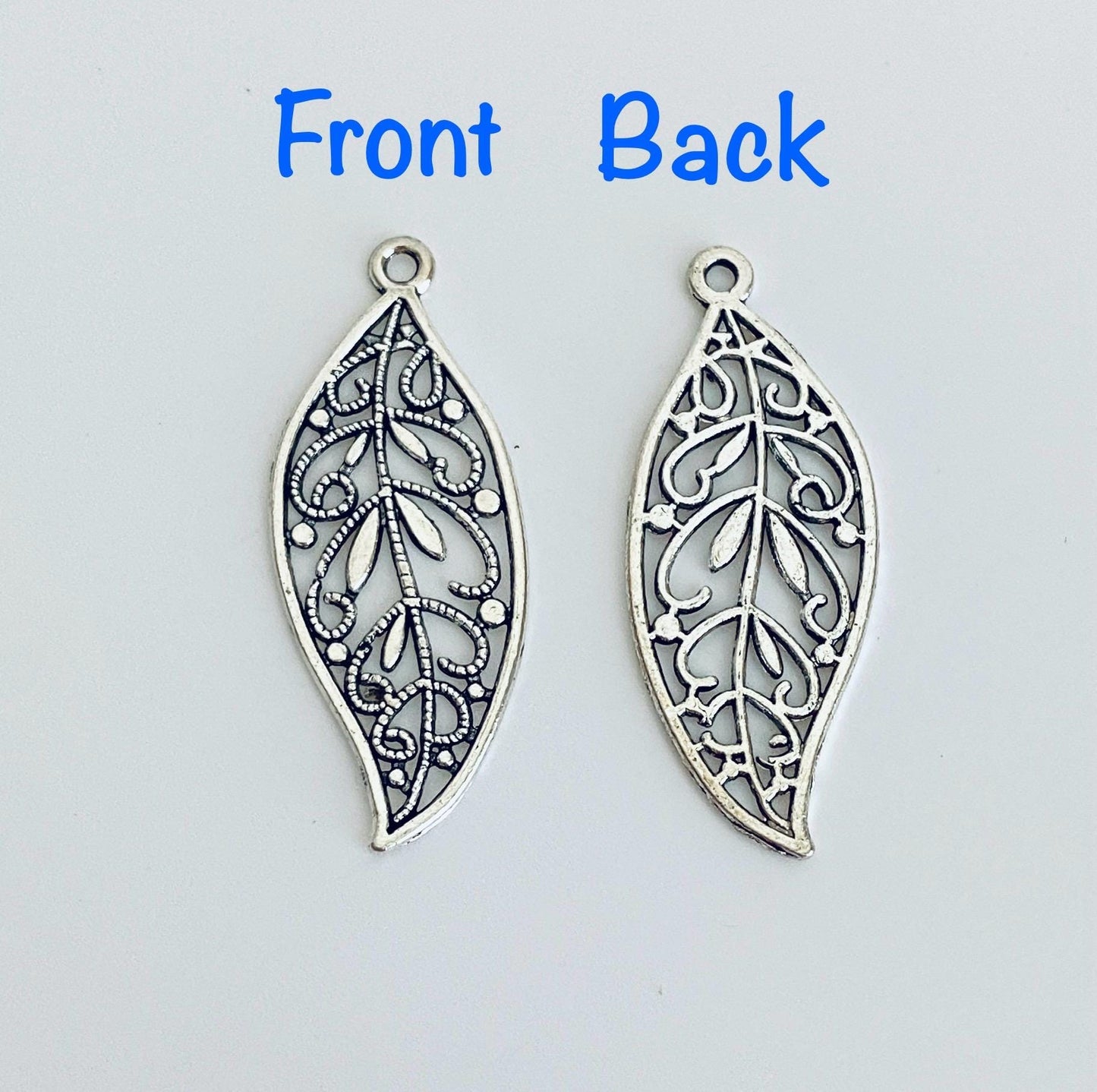 Large Filigree Leaf Charm