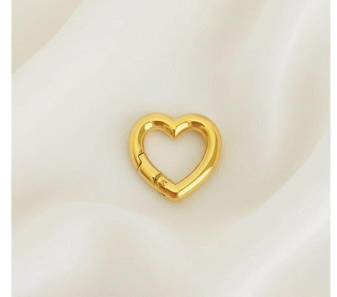 17mm x 16mm Stainless Steel Heart Connector Clasp