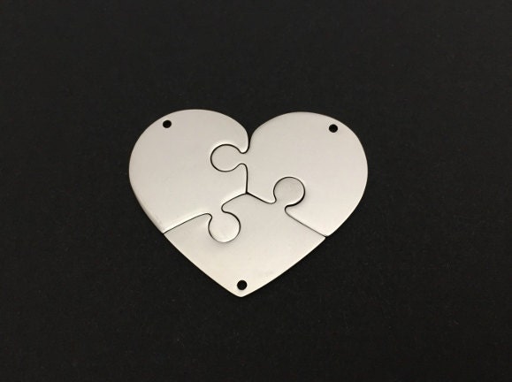 Engravable Stainless Steel Broken Heart Blanks