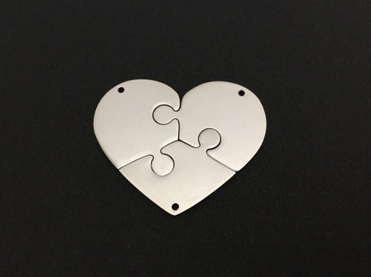 Stainless Steel 3-piece Broken Heart Blanks