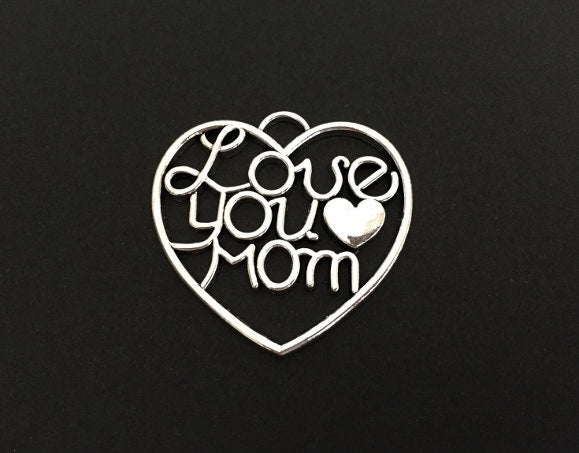 Large Love You Mom Charm
