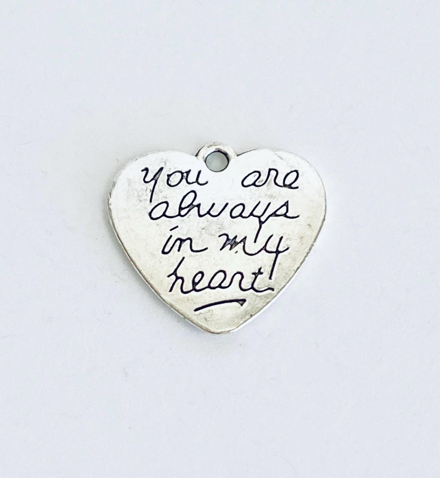Base Metal You are always in my heart Charm