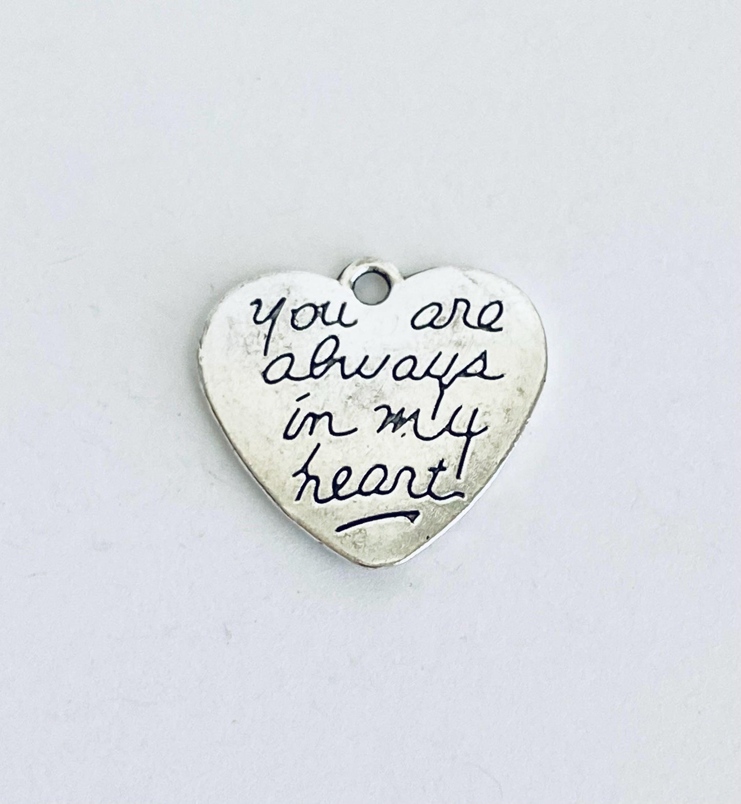 Base Metal You are always in my heart Charm