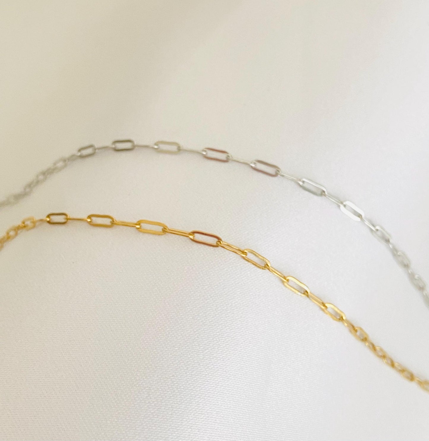 18K Gold Stainless Steel Mini Paperclip Chain Necklace