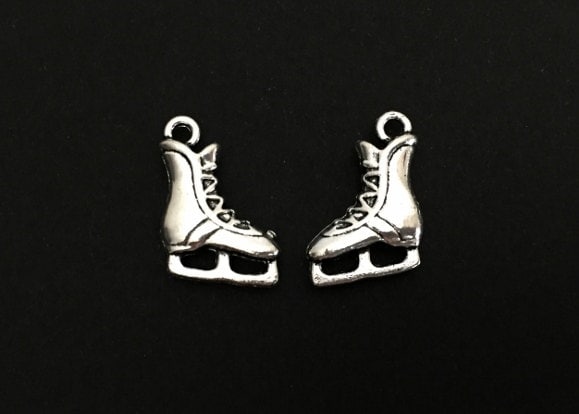 Base Metal Ice Skating Shoe Charm