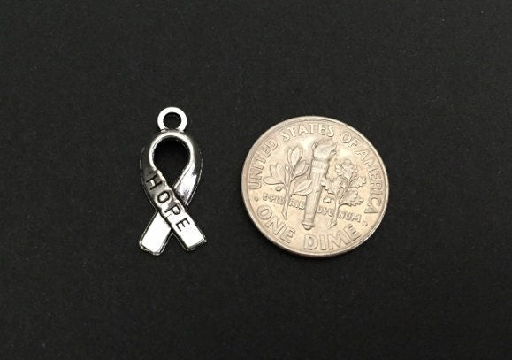Base Metal Tiny Hope Ribbon Charm