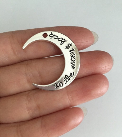 Base Metal Large Crescent Moon Charm