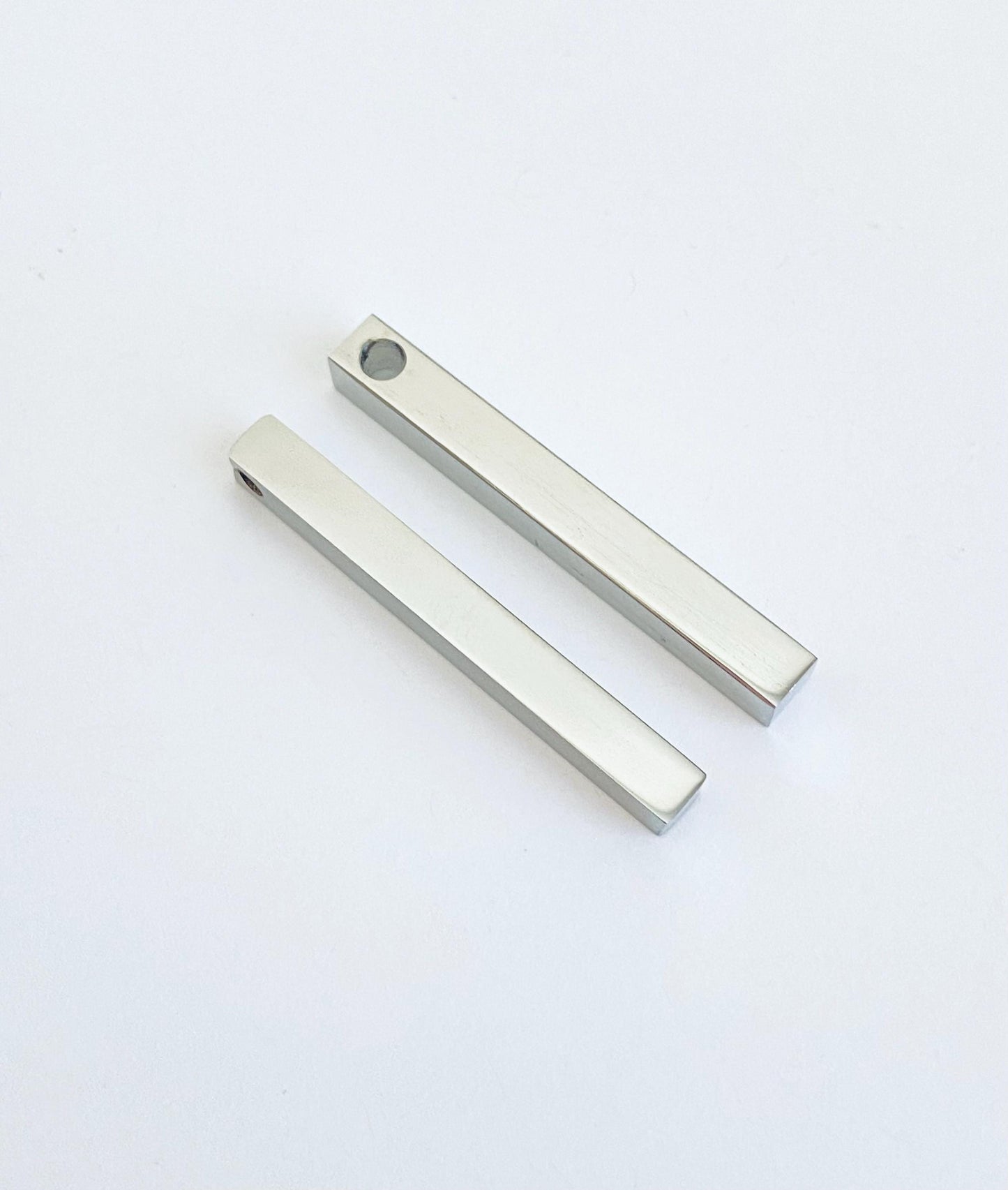 Engravable Stainless Steel Long Cube Blank (5mm x 40mm)