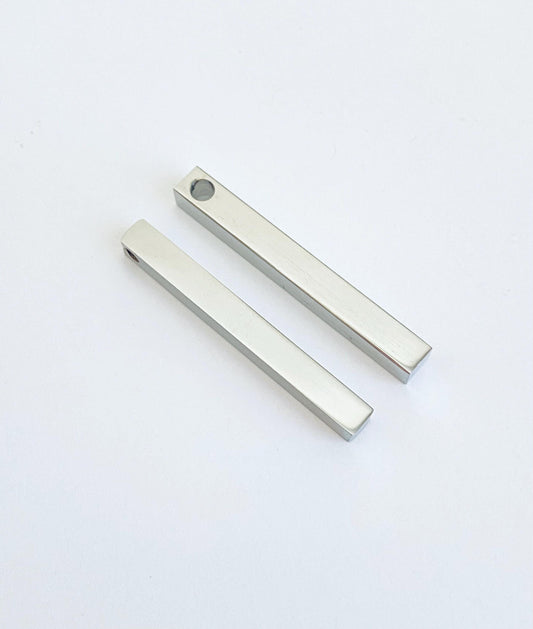 Engravable Stainless Steel Long Cube Blank (5mm x 40mm)