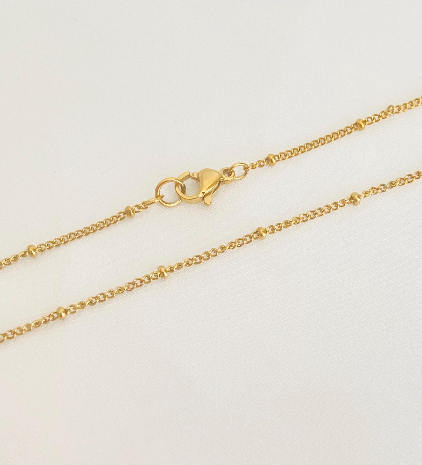 Delicate Gold over Stainless Steel Satellite Chain Necklace