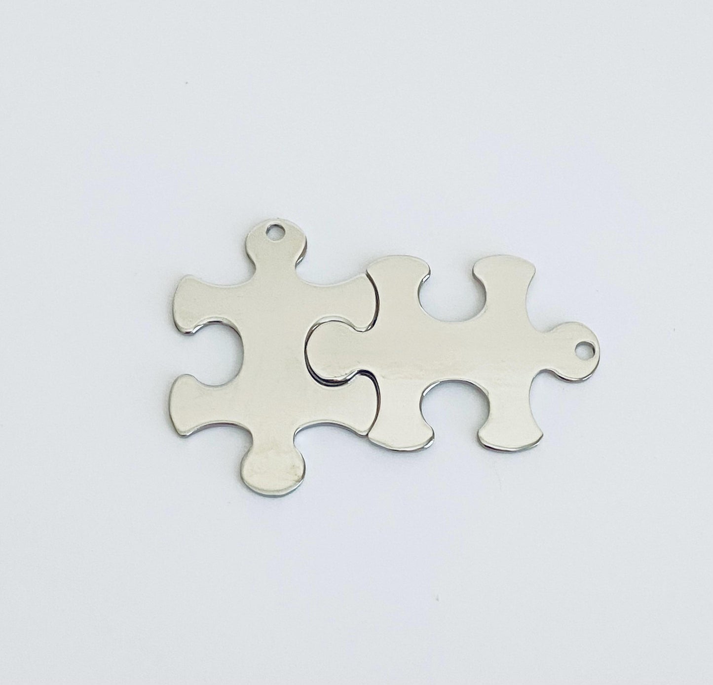 Stainless Steel Puzzle Pendant Blank (23x33mm) – Custom Engravable Jewelry & Craft Supplies