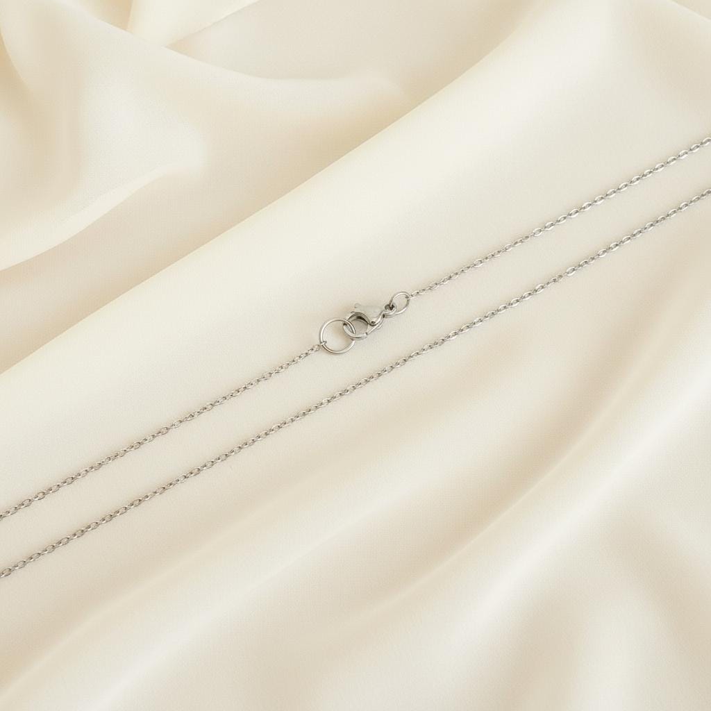 Thin Stainless Steel Flat Cable Chain Necklace