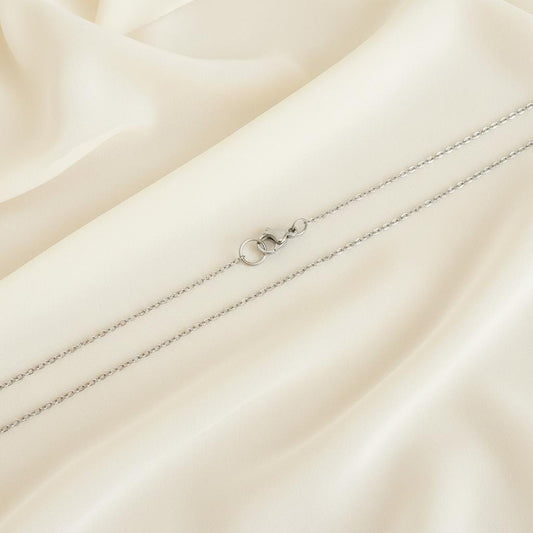 Thin Stainless Steel Flat Cable Chain Necklace • Minimalist Layering Chain