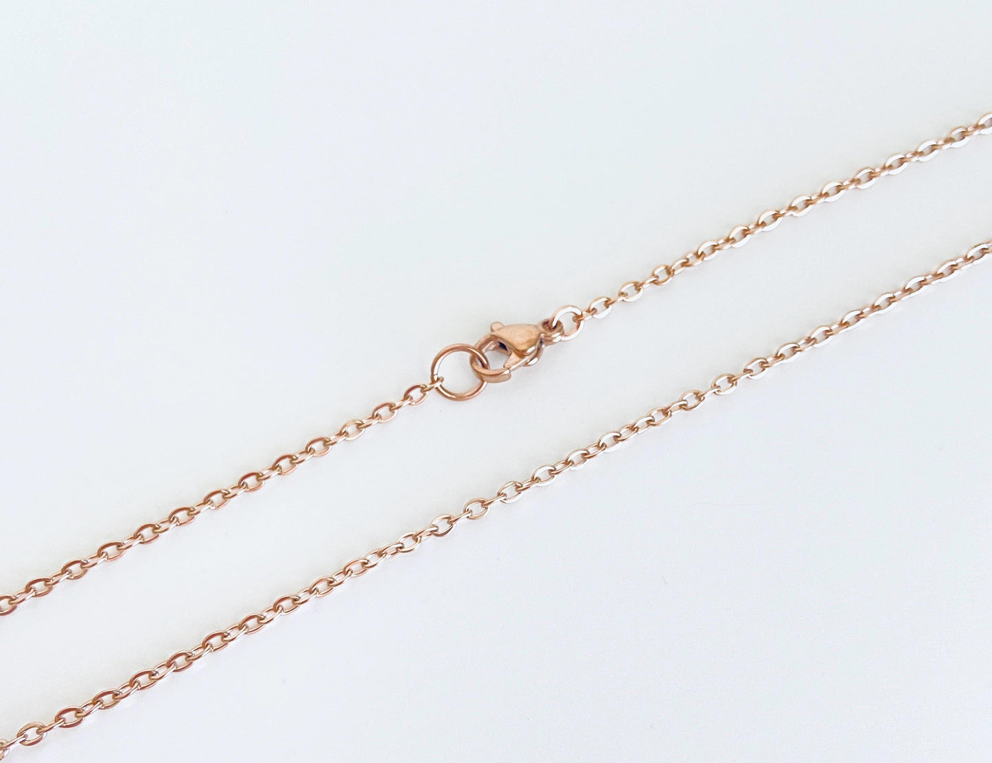 Dainty Rose Gold Stainless Steel Flat Cable Chain Necklace
