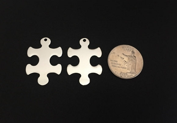 Stainless Steel Puzzle Pendant Blank (23x33mm) – Custom Engravable Jewelry & Craft Supplies