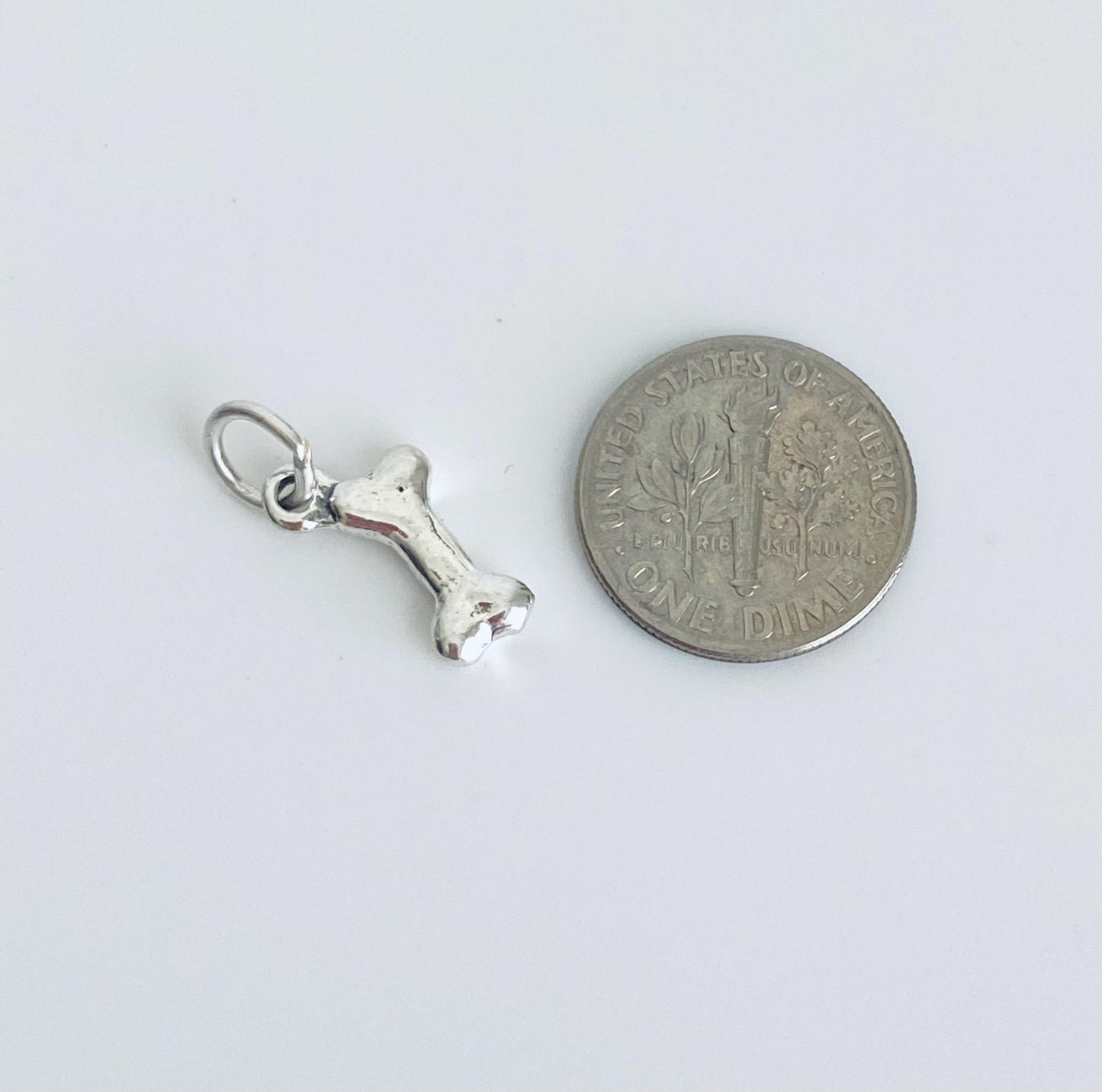 Sterling Silver Dog Charm or Dog Bone Charm