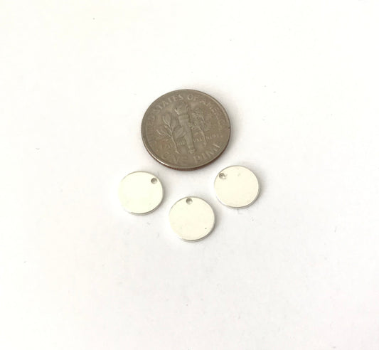 Small 925 Sterling Silver Blank Disc