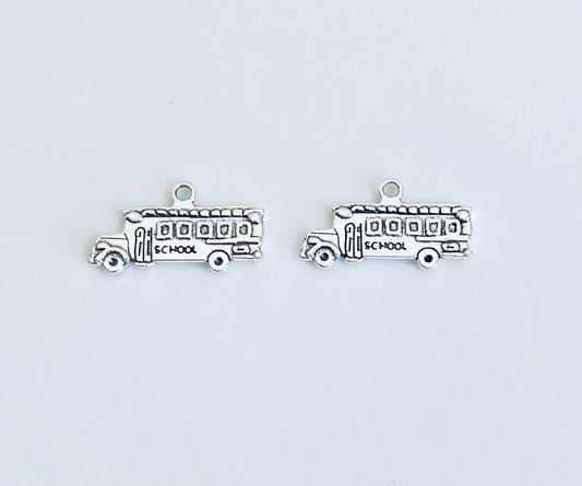 Base Metal School Bus Charm