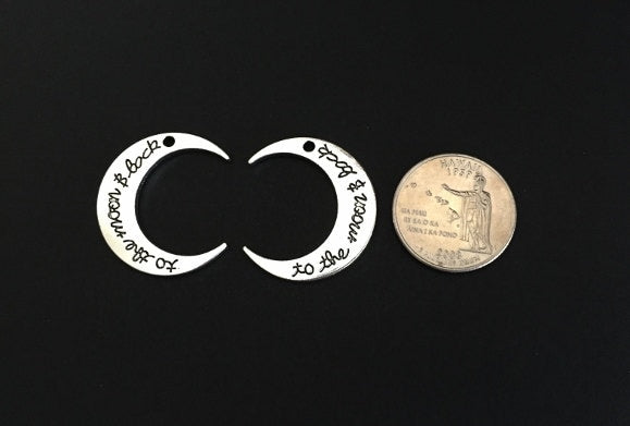 Base Metal Large Crescent Moon Charm