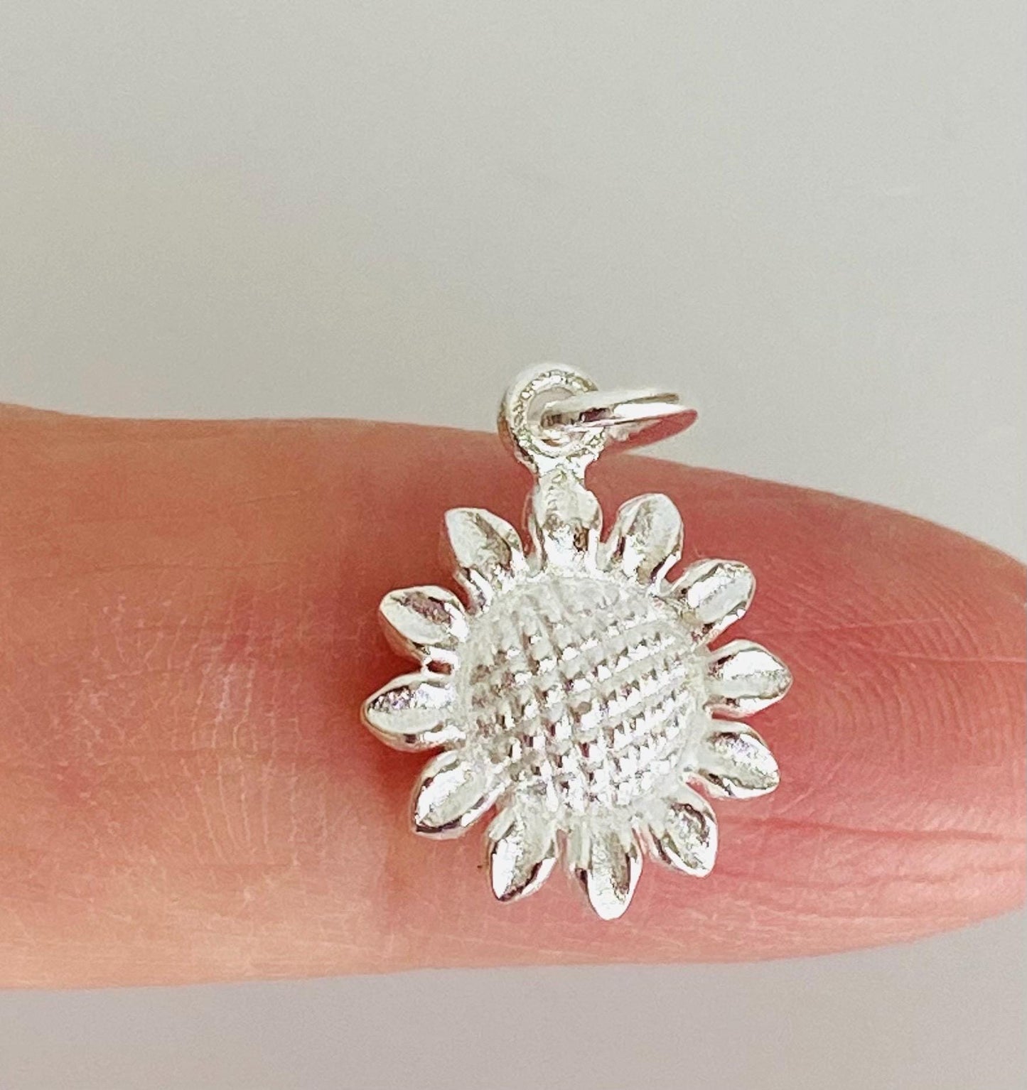 Sterling Silver Sunflower Charm