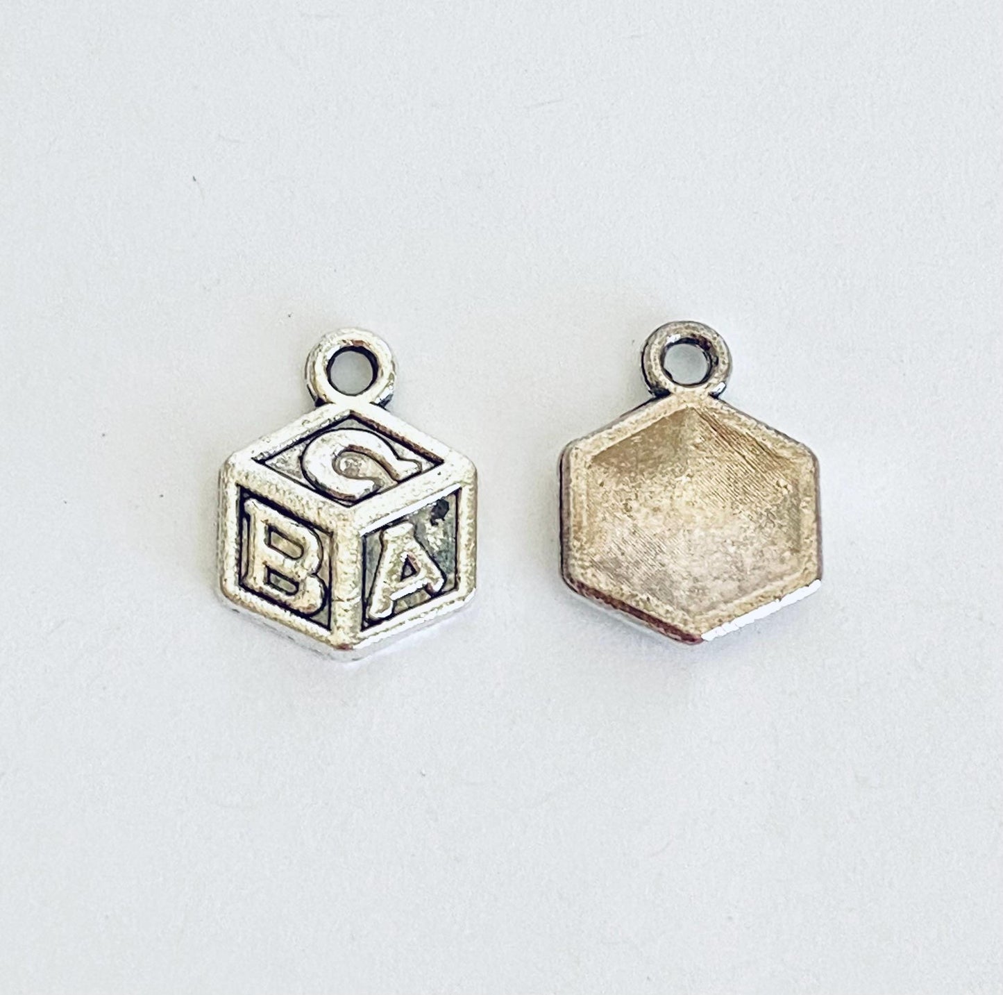 Base Metal Baby Alphabet Baby Block Charm