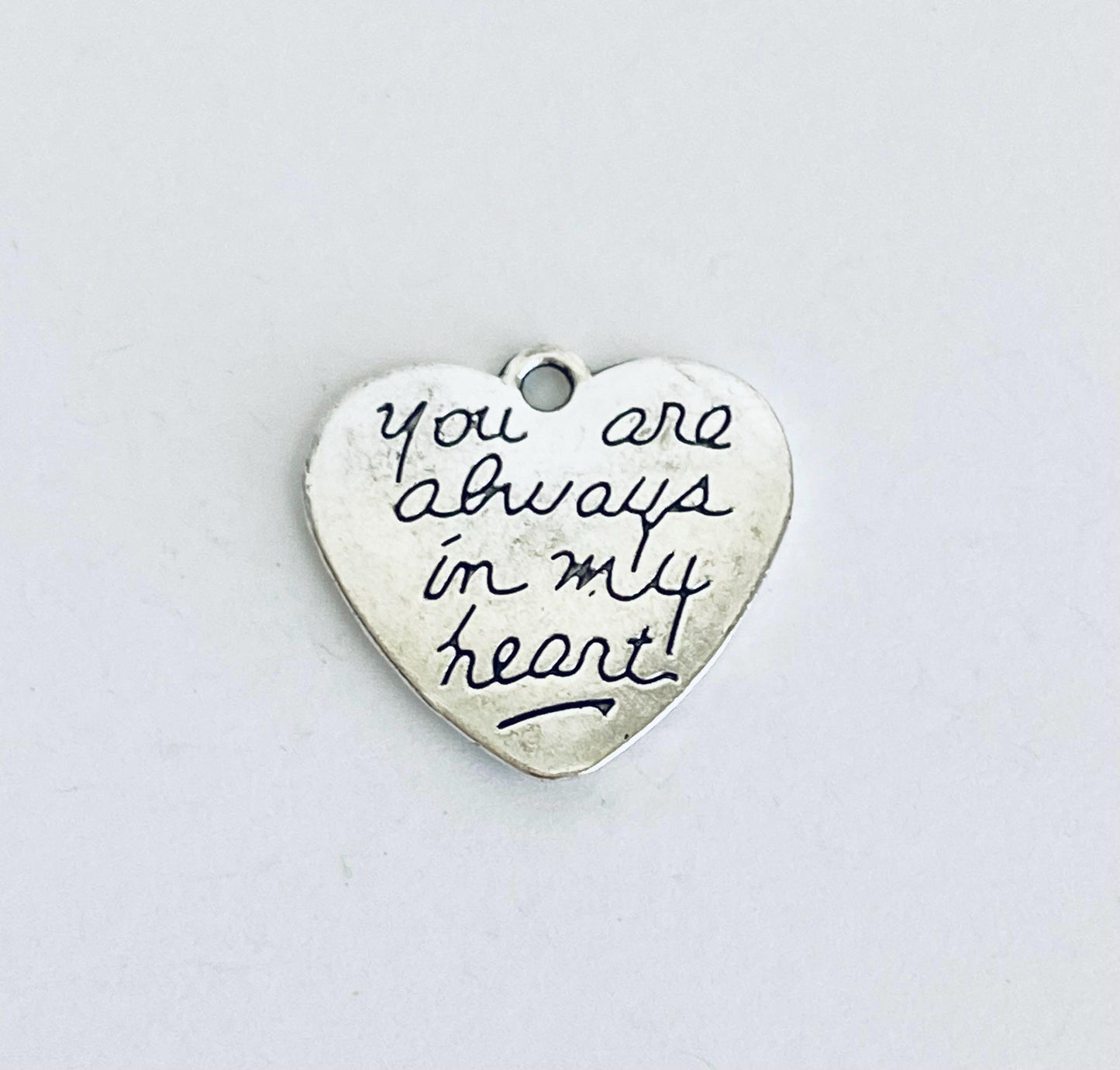 Base Metal You are always in my heart Charm