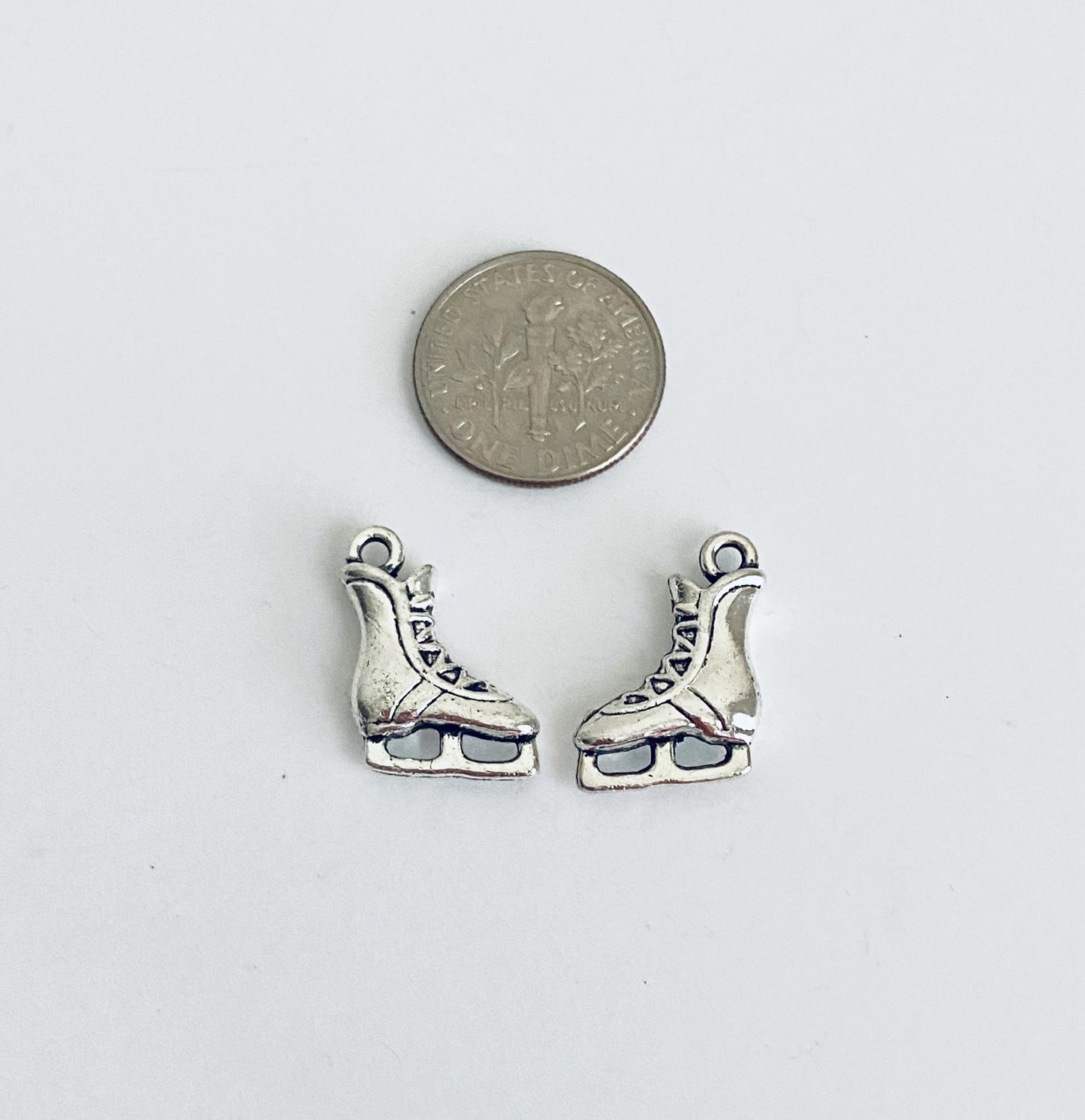 Base Metal Ice Skating Shoe Charm