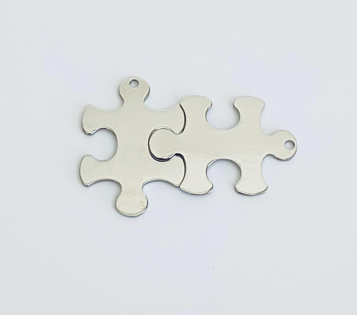 Stainless Steel Puzzle Pendant Blank (23x33mm) – Custom Engravable Jewelry & Craft Supplies
