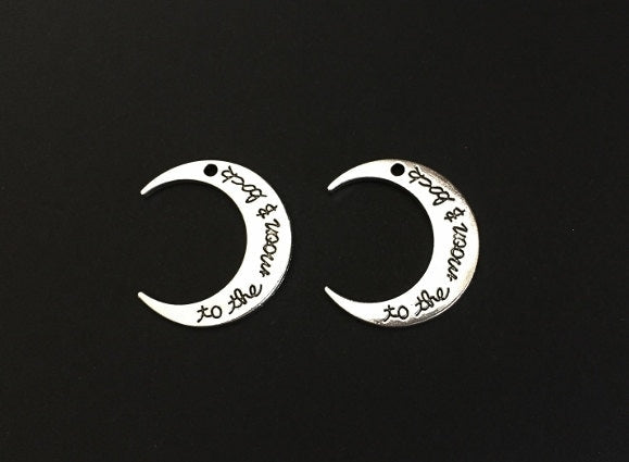 Base Metal Large Crescent Moon Charm