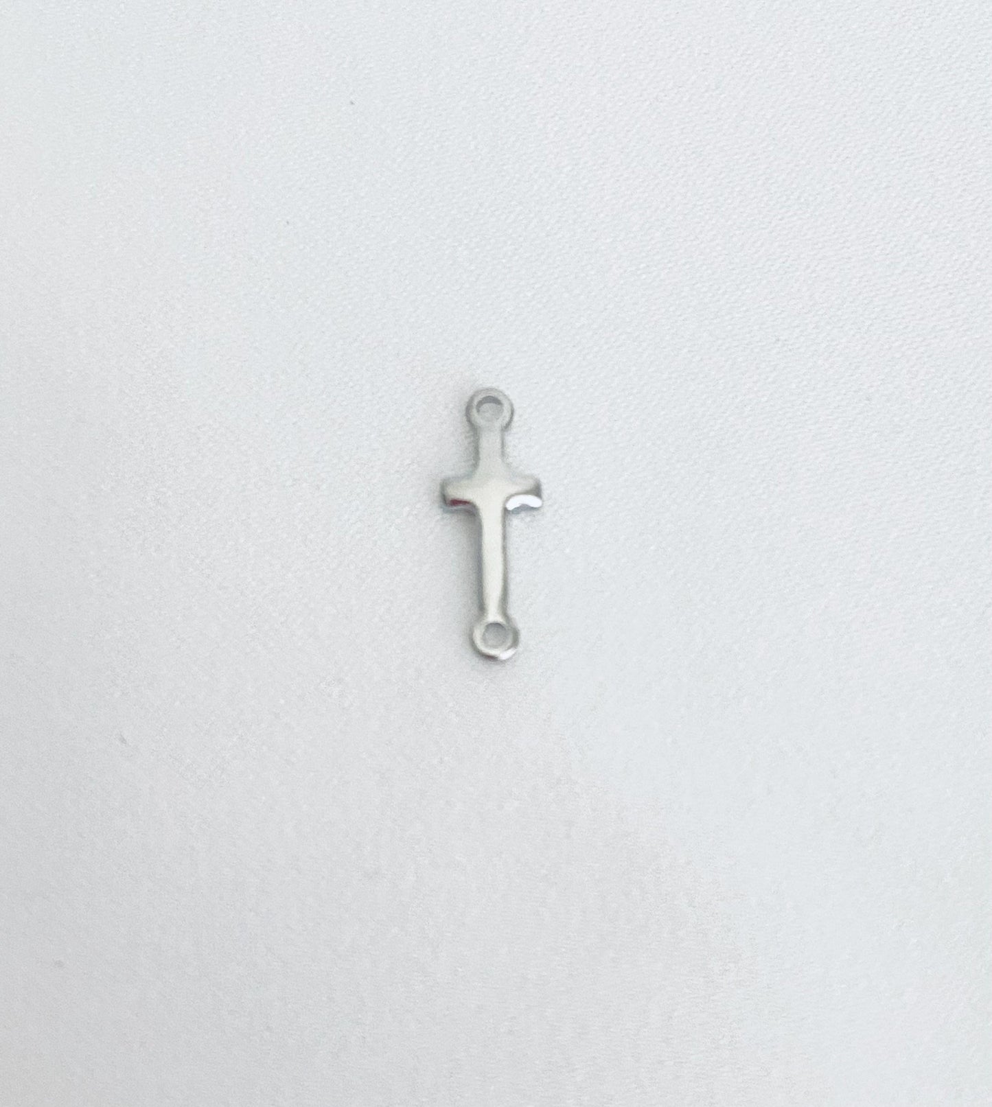 Slim Cross Connector Charm • Stainless Steel or Gold Over Stainless Steel Cross Connector for Bracelets, Necklaces & Jewelry Making