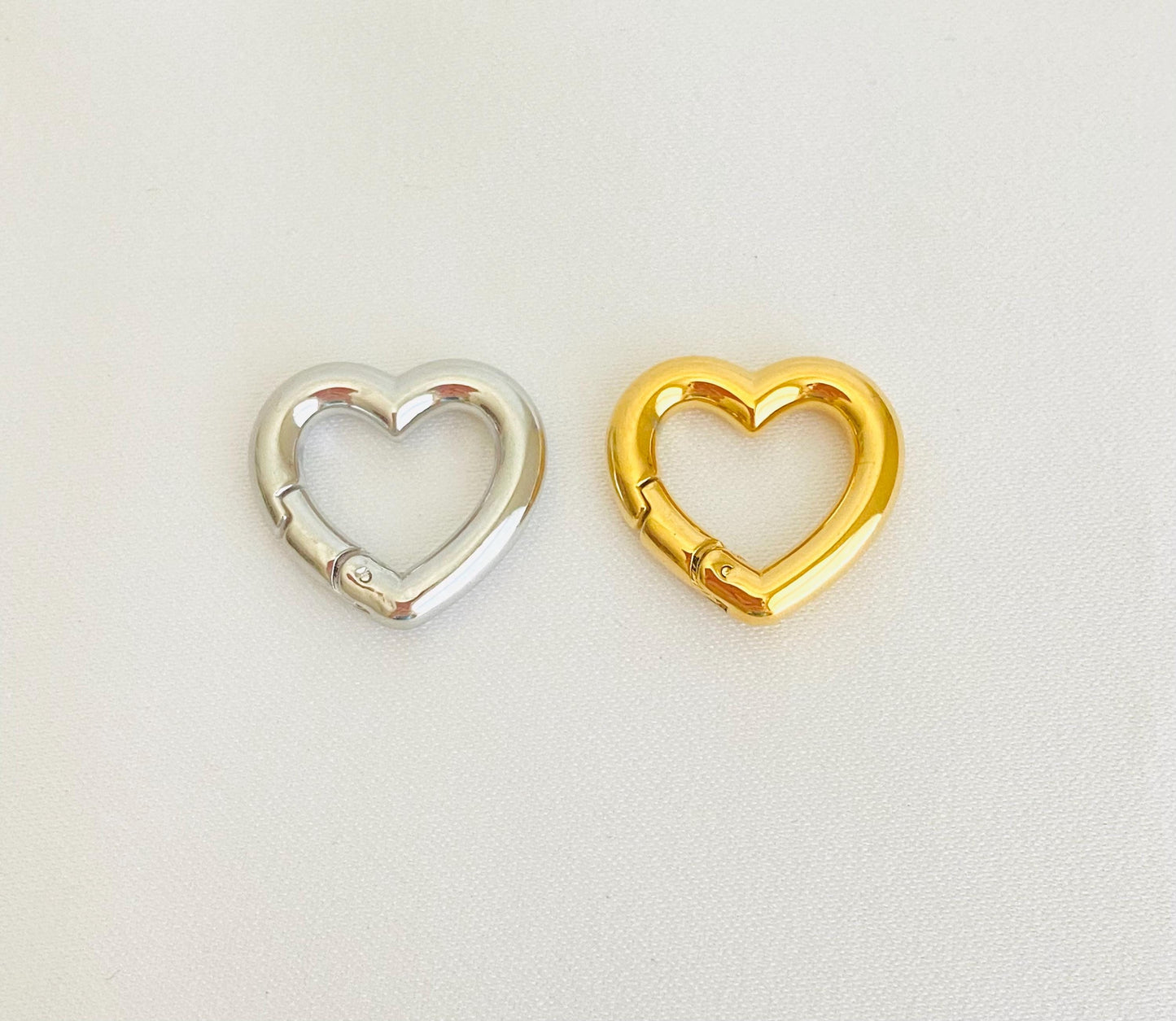 17mm x 16mm Stainless Steel Heart Connector Clasp