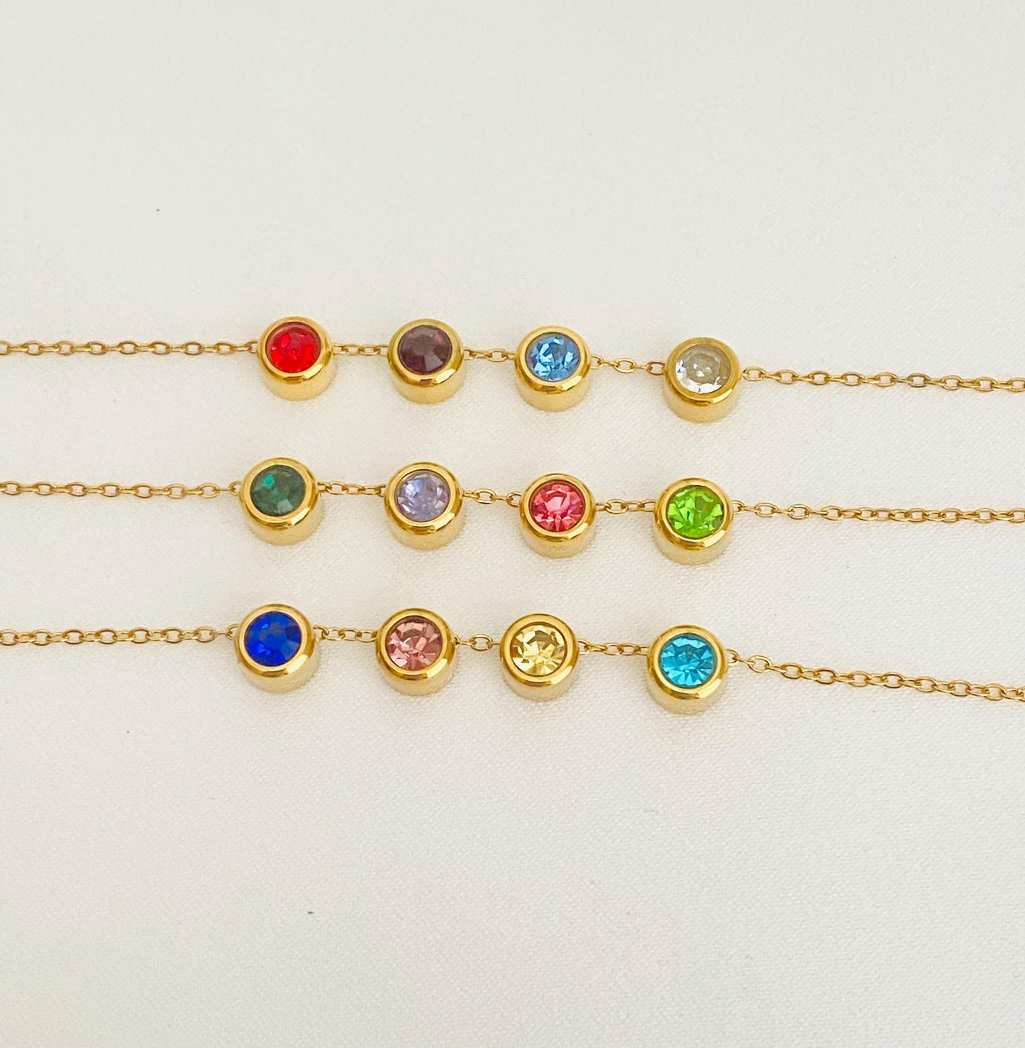 Stainless Steel Glass Birthstone Charm (6mm)