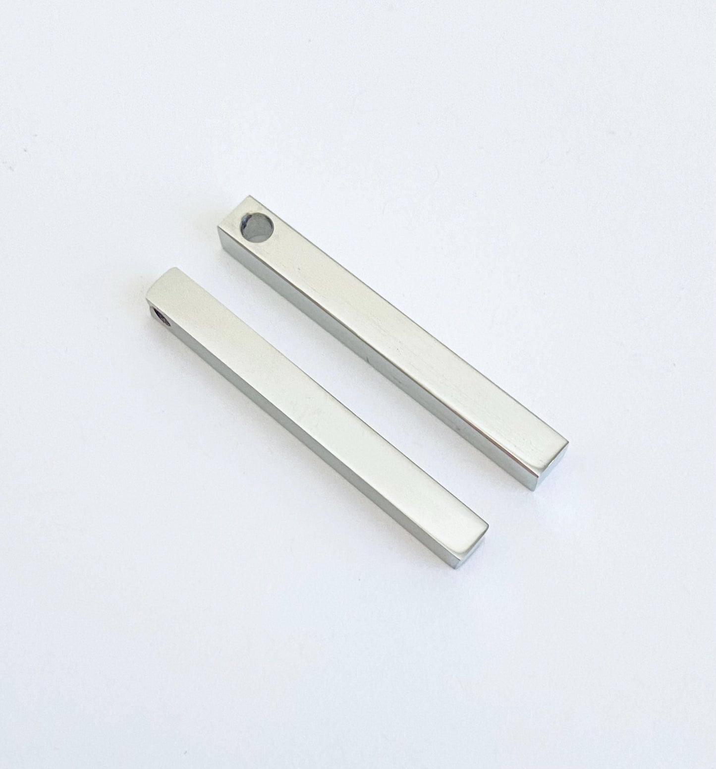 Engravable Stainless Steel Long Cube Blank (5mm x 40mm)
