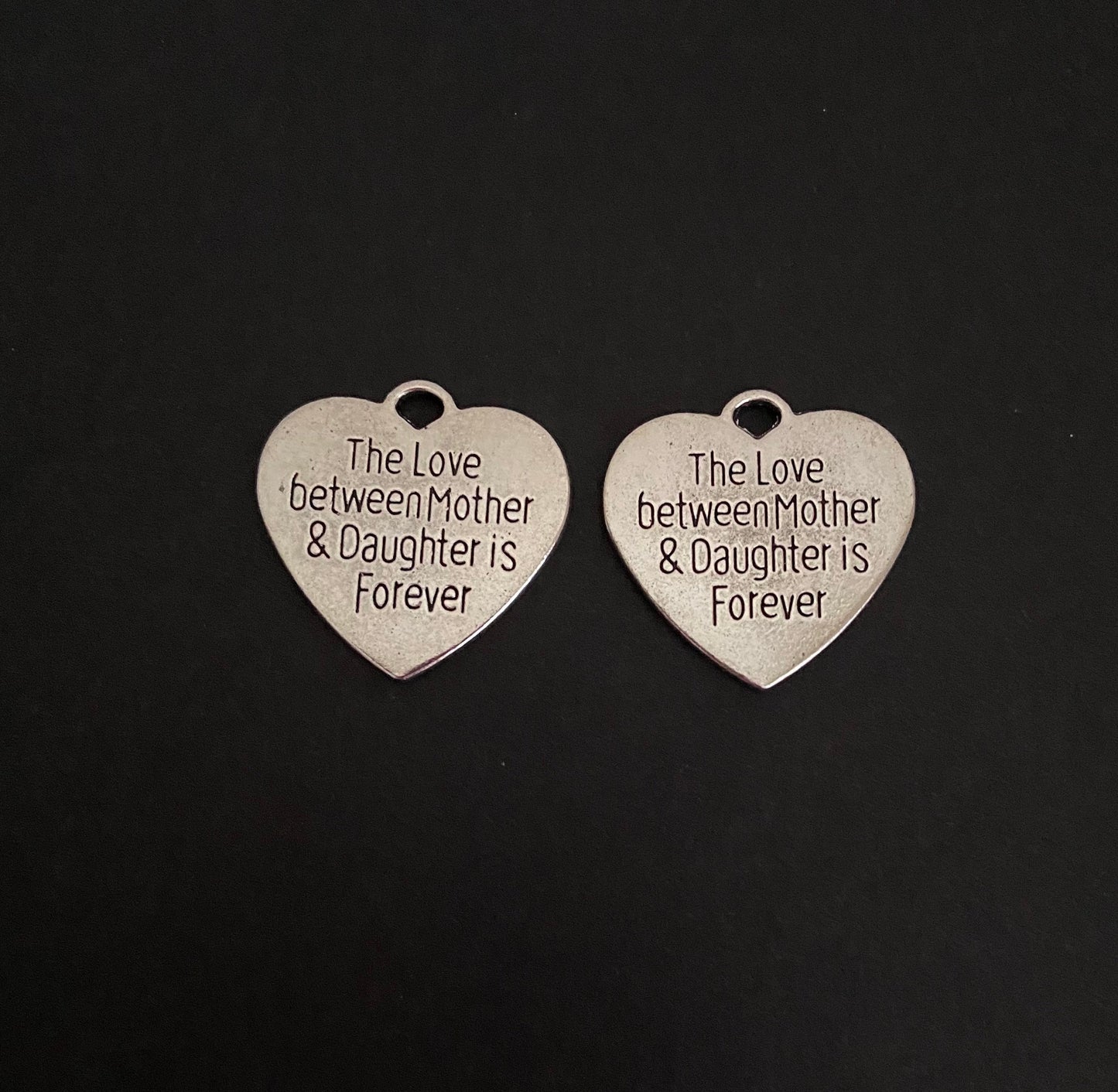 Base Metal Mother & Daughter Forever Heart Charm