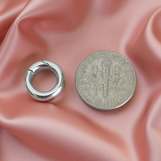 12mm Charm Holder Connector Clasp •  Stainless Steel or Gold Over Stainless Steel Charm Enhancer Clasp for Necklaces & Bracelets
