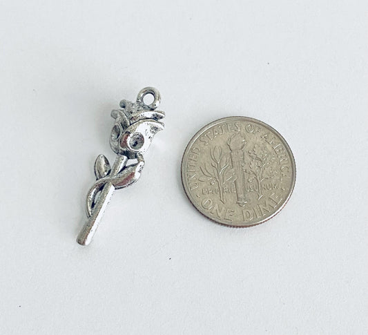 Base Metal Small Rose Charm