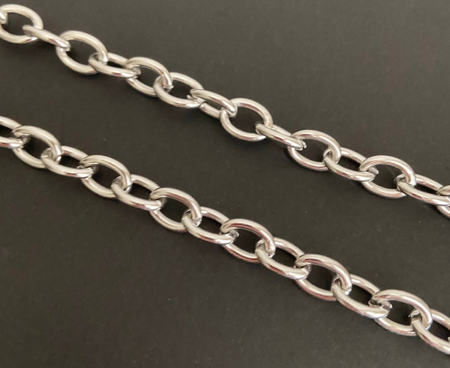8x10mm Chunky Stainless Steel Oval Chain