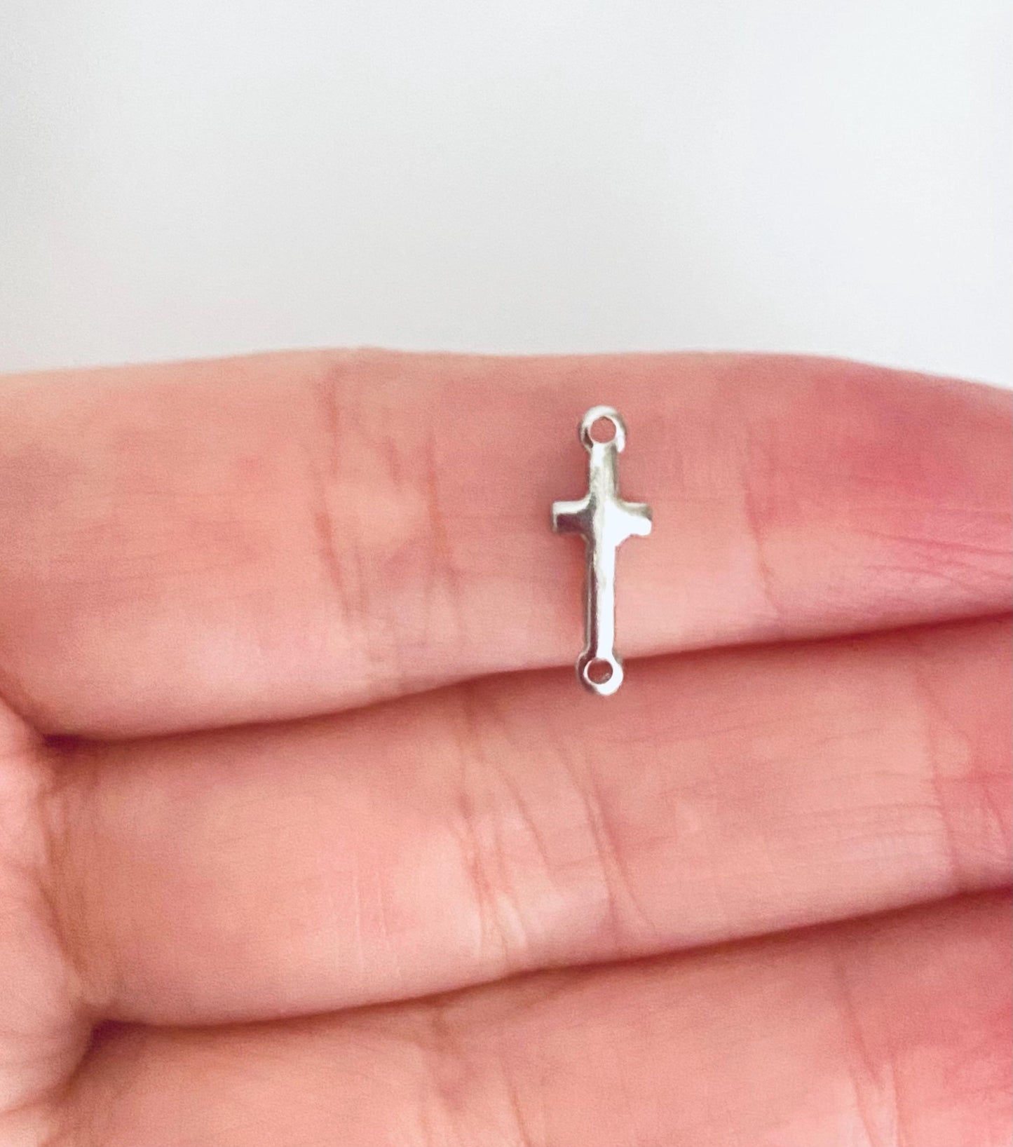 Slim Cross Connector Charm • Stainless Steel or Gold Over Stainless Steel Cross Connector for Bracelets, Necklaces & Jewelry Making