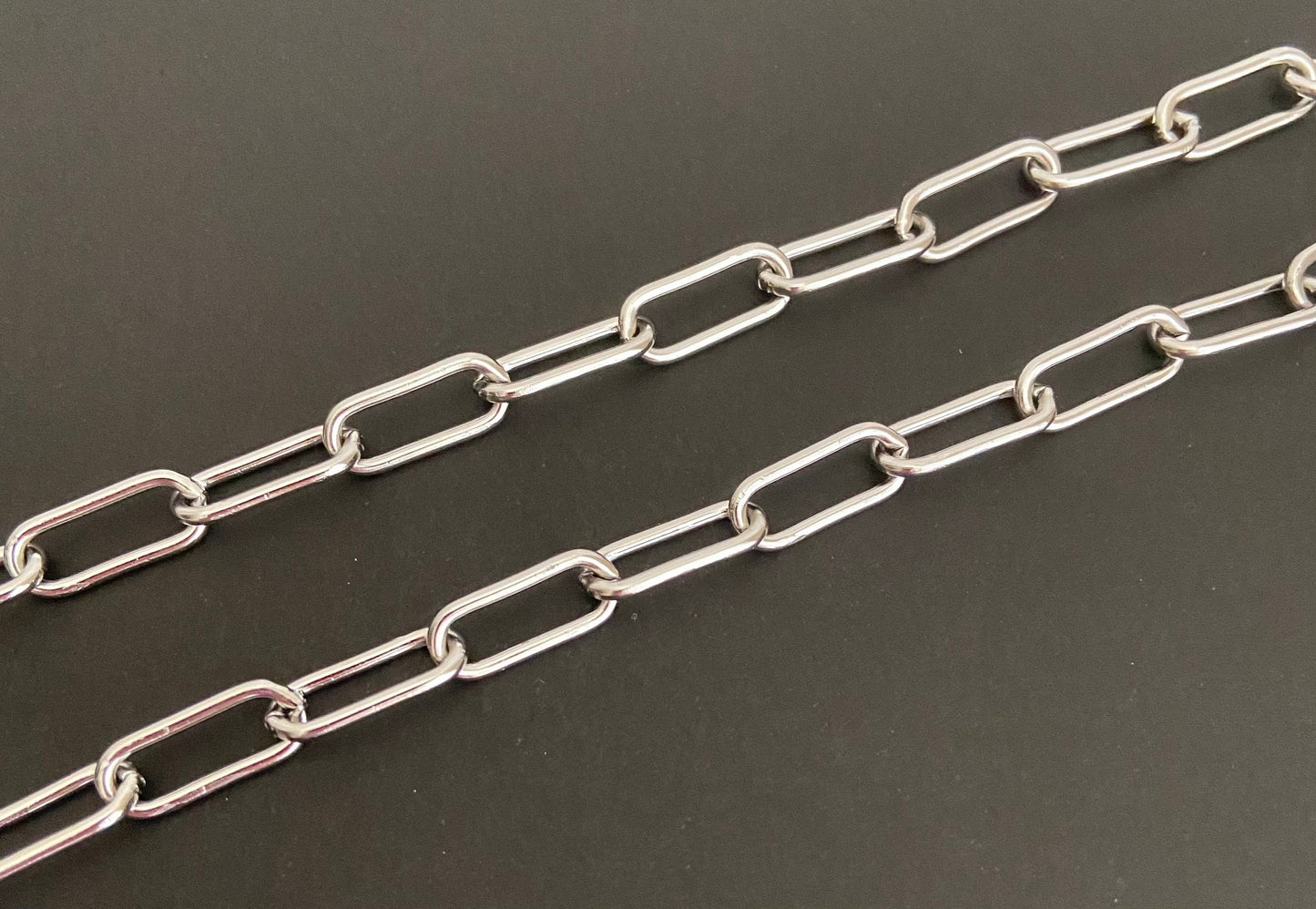 7x17mm Stainless Steel Paperclip Chain for Jewelry Making • Large Paperclip Link Chain for Necklaces, Bracelets & DIY Jewelry