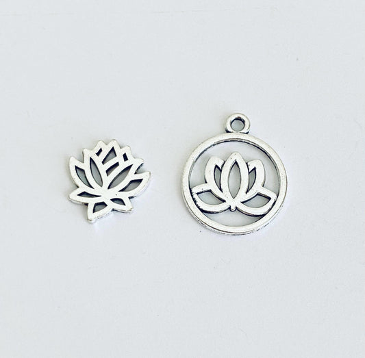 Base Metal Lotus Flower Charm