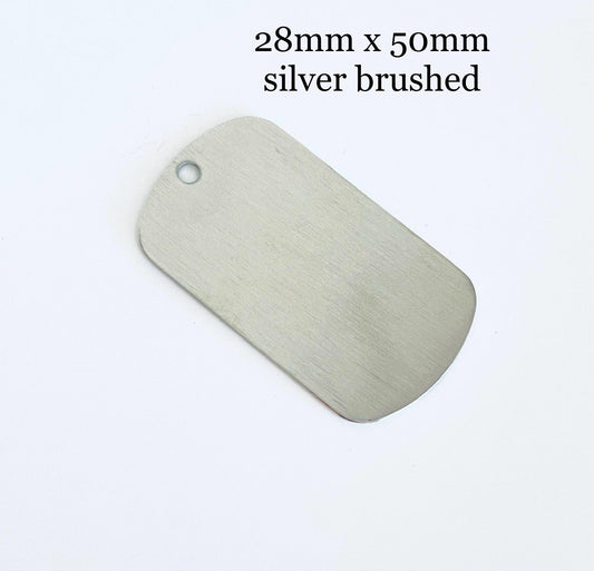 Engravable Stainless Steel Dog Tag Blank (28mm x 50mm)
