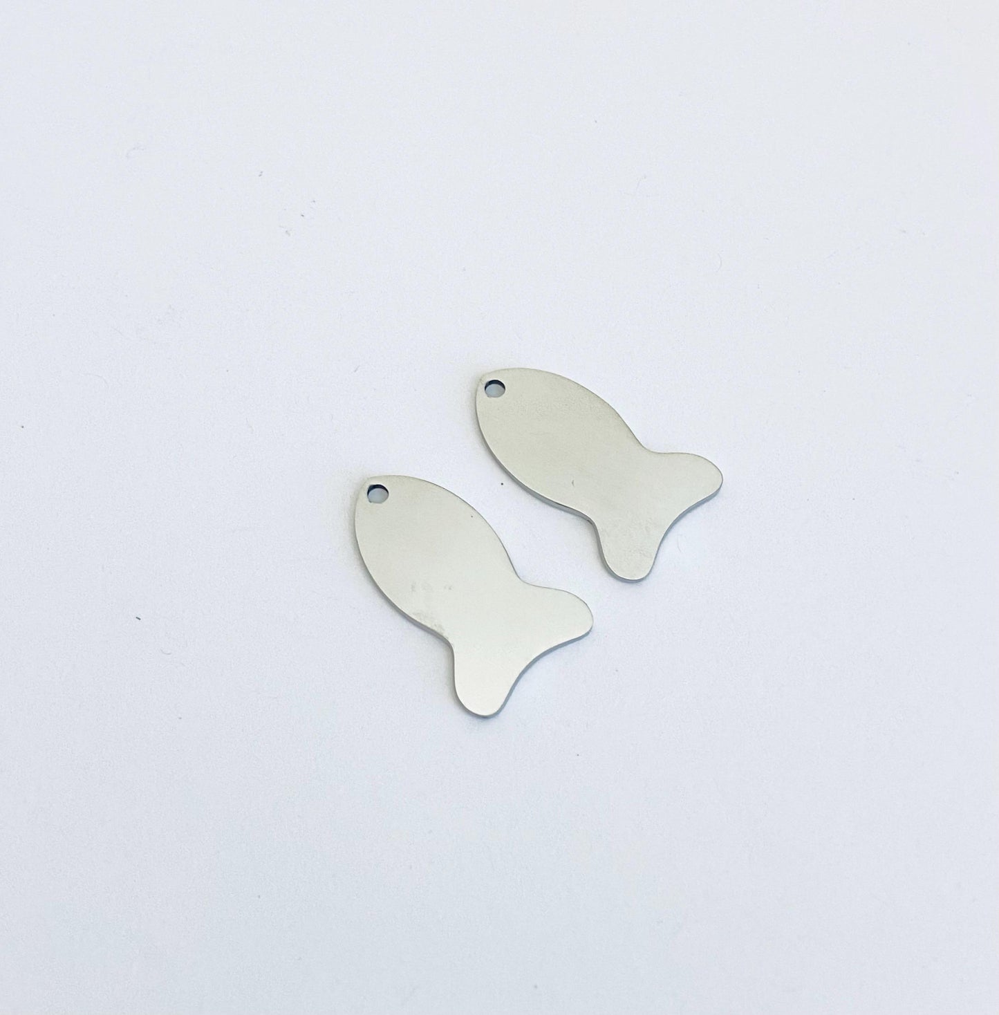 Stainless Steel Fish Tag Blank with Polished Finish • Engravable Fish Pendant for Jewelry Making, Keychains & Custom Gifts