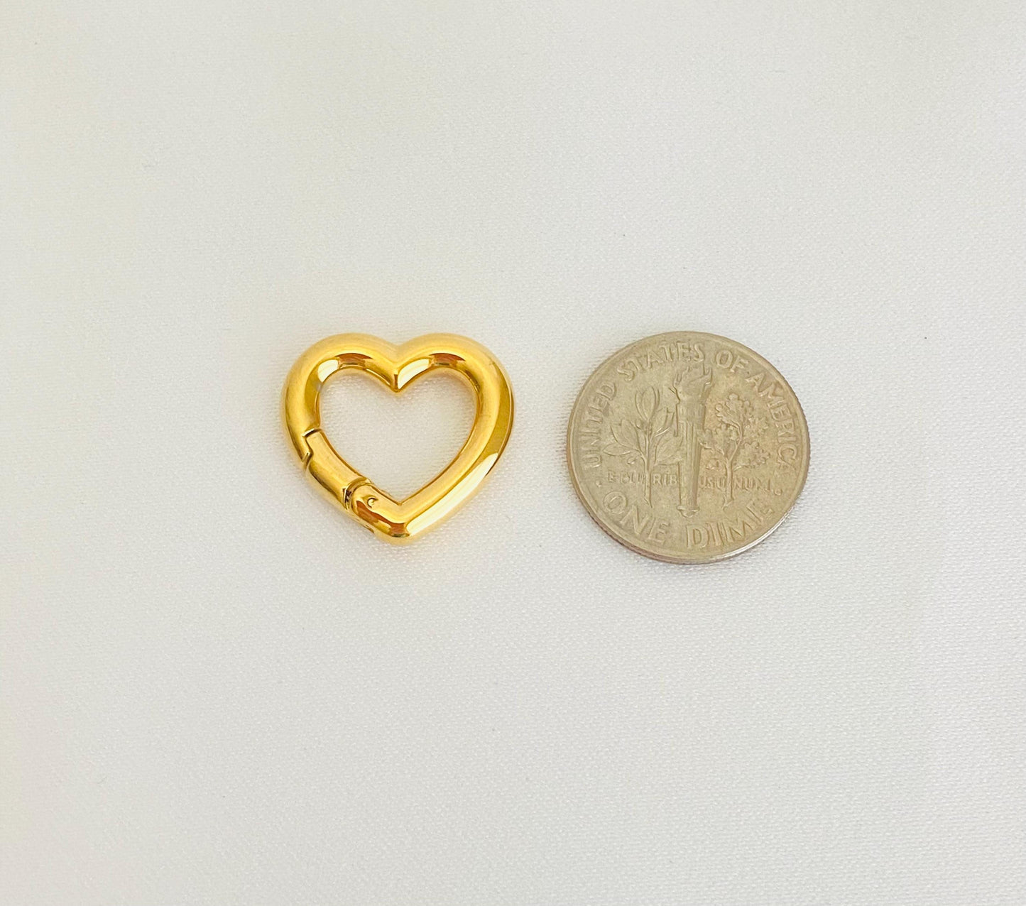 17mm x 16mm Stainless Steel Heart Connector Clasp