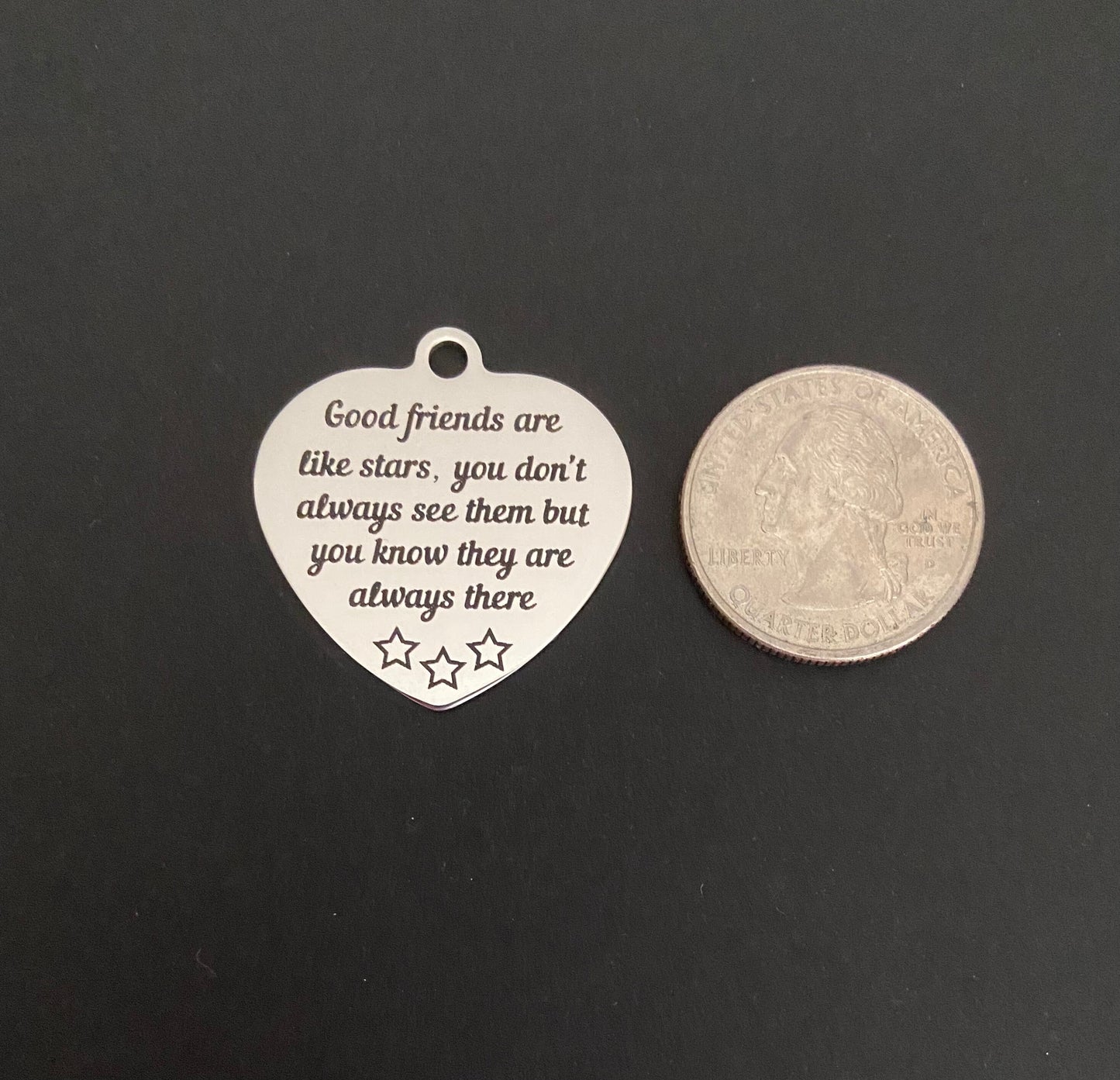 LARGE Stainless Steel Friendship Charm