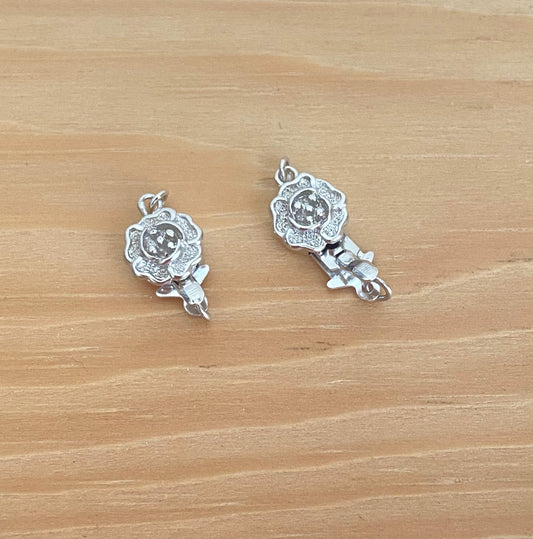 925 Sterling Silver Flower Clasp