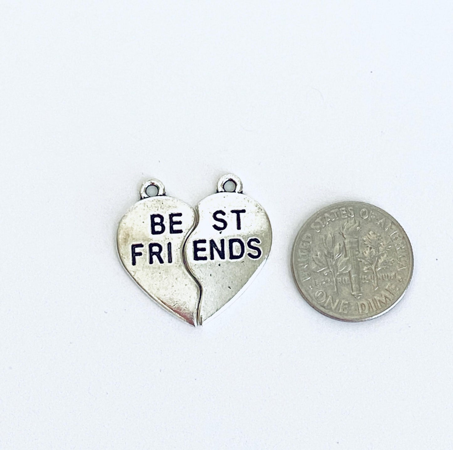 Base Metal 2-Piece Best Friend Broken Heart Charm Set