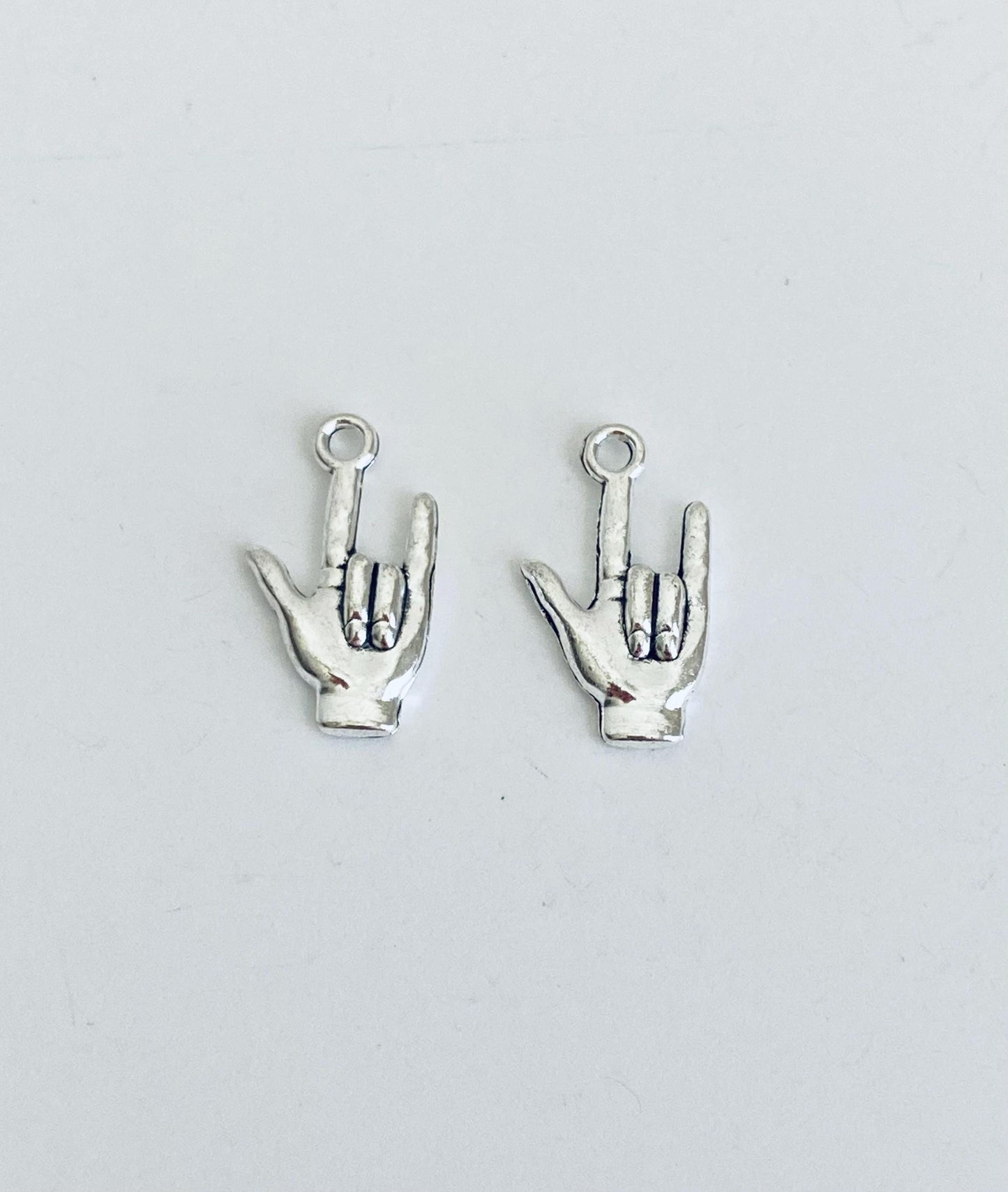 Base Metal I Love You Hand Sign Charm