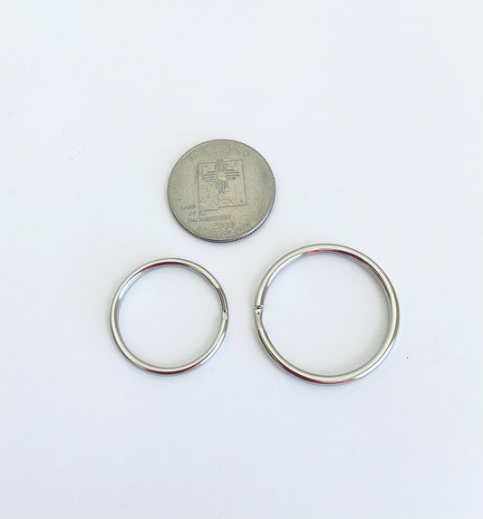 Base Metal Key Rings • Round Split Rings for Keychains, Charms & DIY Projects (25mm or 30mm)