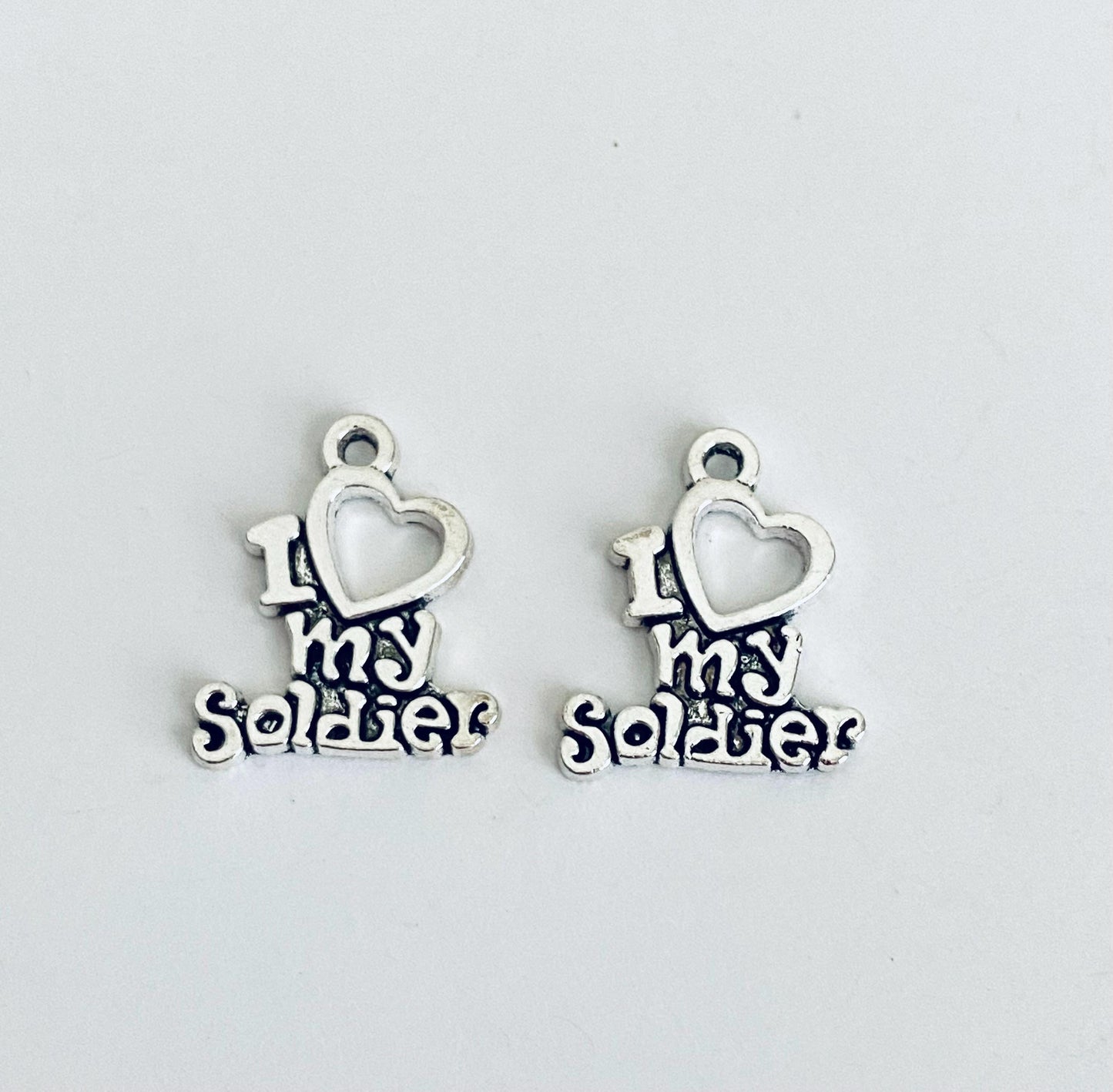 I Love My Soldier Charm