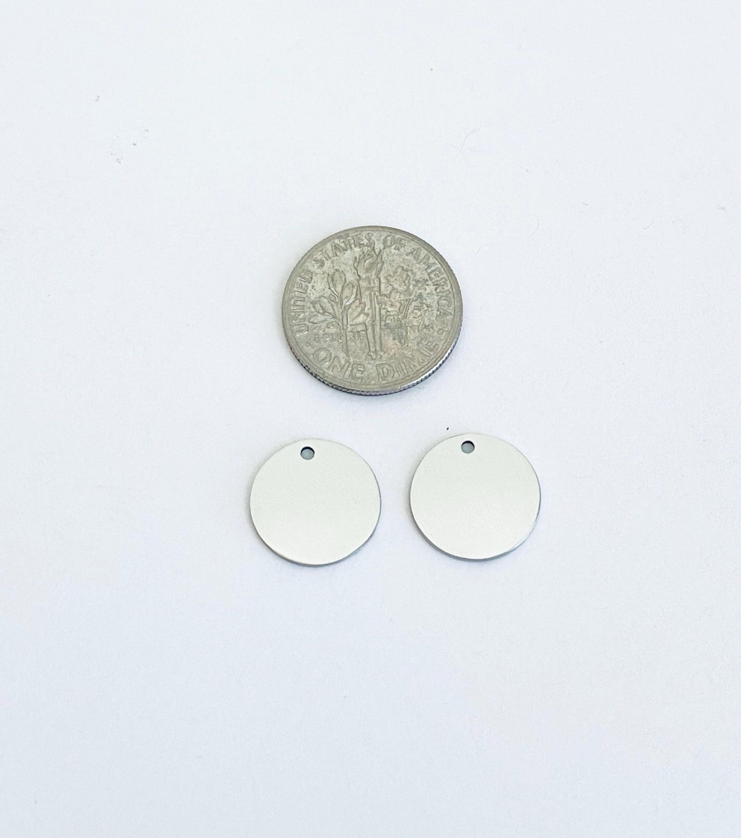 13mm Engravable Stainless Steel Round Blank Tag